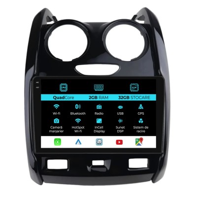 Navigatie Dedicata Dacia Duster (2010-2020), Incell 9Inch, 2Gb Ram, 32Gb Stocare, Carplay foto