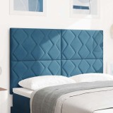 Cap de pat LED cu design &icirc;n formă de diamante, albastru &icirc;nchis, de 144 cm