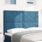 Tăblie cap Pe perete Geometric Albastru &icirc;nchis 160 cm Catifea