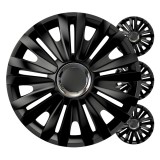 Set capace roti auto 4 buc Versaco Royal negre 16 inch, pentru jante din otel, din ABS, montaj usor, color box cu carton de protectie