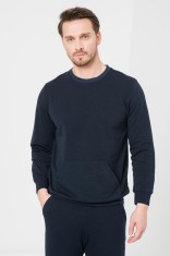 Bluza coton casual barbati navy-xxl