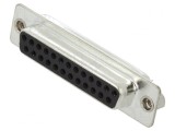 Mufă D-Sub 25 PIN Mamă Pe Cablu Neagră Aurită