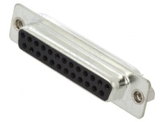 Mufă D-Sub 25 PIN Mamă Pe Cablu Neagră Aurită