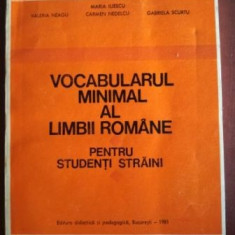 Vocabularul minimal al limbii romane pentru studenti straini- M.Iuescu, V.Neagu, C.Nedelcu, G.Scurtu