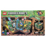 Set de constructie cu piese de asamblat tip lego LKT Minecraft cu lampa LED 803