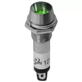 Bec martor 12Vdc 9x36mm LED verde metal