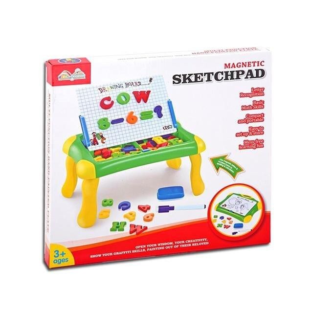 Set tabla de desen magnetica, Magic Toys, Litere si cifre, 33cm, 3+