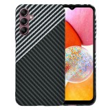 Husa slim carbon pentru samsung galaxy a14 4g / a14 5g - protectie premium fibershell, stealth gray