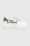 Karl Lagerfeld sneakers din piele KREEPER LO culoarea alb, KL42372