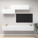 vidaXL Set dulapuri TV, 6 piese, alb, lemn prelucrat