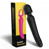 Masajator clitoridian &icirc;ncălzit vibrator 22cm 9 moduri