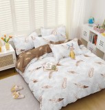 Cumpara ieftin Lenjerie Pat Beagle Fx059, Bumbac, 4 Piese, Fara Elastic, Alb, Maro