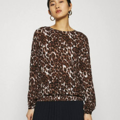 Bluza de dama cu maneca lunga si elastic la baza, leopard, 40