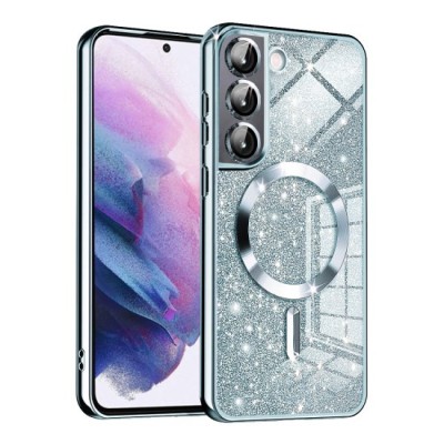 Husa pentru Samsung Galaxy S22 5G - Techsuit Luxury Glitter MagSafe - Light Blue foto