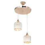 Cumpara ieftin Lustra cu doua lumini PWL-1025, E27 auriu-sticla, 30x70 cm