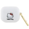 Husa pentru Apple AirPods Pro 1 - Hello Kitty Silicone 3D Kitty Head (HKAP3DKHSH) - White