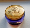 D431- I-ELIDA-Cutie crema pudra dama fata veche interbelica sticla albastra...