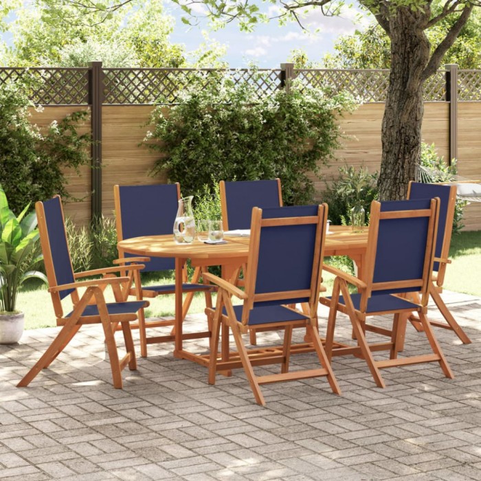 vidaXL Set mobilier de grădină, 7 piese, lemn masiv acacia/textilenă 3279301