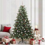vidaXL Brad de Crăciun artificial Verde 210 cm PVC și metal și plastic 3395561