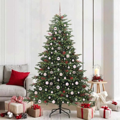 vidaXL Brad de Crăciun artificial Verde 210 cm PVC și metal și plastic 3395561 foto