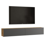 Cumpara ieftin Comoda TV de perete Dello culoare antracit - sonoma 180x31.6x29.6cm