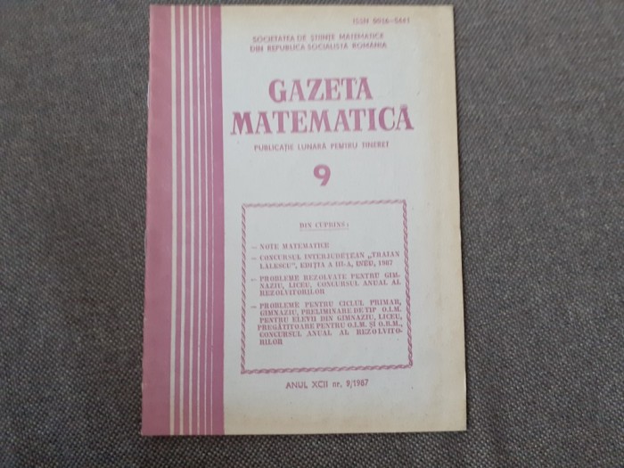 GAZETA MATEMATICA NR 9/1987