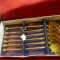 Set 6 Lingurite metal aurit ,cupe in forma de frunza ,L=15,2cm
