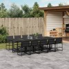 Gossi set mobilier de gradina, 11 piese, cu perne, negru, textilena