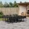 Gossi set mobilier de gradina, 11 piese, cu perne, negru, textilena