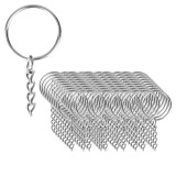Cumpara ieftin Breloc metalic cu lant, metal nichelat rezistent, pentru accesorii si proiecte DIY, 50 bucati