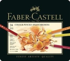 Creioane Colorate Polychromos 24 Culori Cutie Metal Faber-Castell foto
