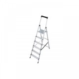 Scara dubla cu trepte pe o parte din aluminiu, Krause, Monto &quot;Solidy&quot;, 3.25m inaltime lucru, 6 trepte, pliabila