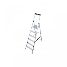 Scara dubla cu trepte pe o parte din aluminiu, Krause, Monto &quot;Solidy&quot;, 3.25m inaltime lucru, 6 trepte, pliabila