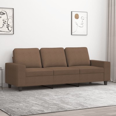 Gossi canapea cu 3 locuri, maro, 180 cm, material textil foto