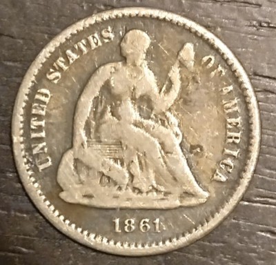 Moneda SUA - Half Dime 1861 - Argint foto