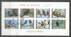 Umm al Qiwain 1973 Exotic birds, mini imperf.sheetlet, used T.023