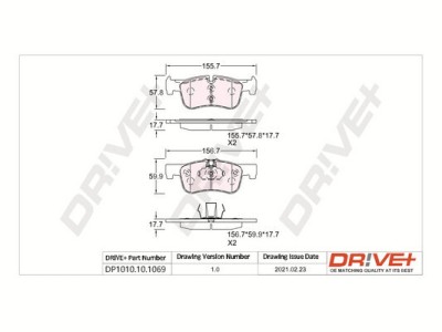 Dr!ve+ DP1010.10.1069 set placute frana,frana disc foto