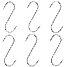 Set sase Carlige afumatoare carne , macelarie IdeallStore&reg; , 16 cm , metal