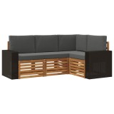 vidaXL Seturi de canapele cu pernă 4 pcs Lemn Solid de Acacia 3384303