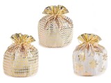 Cumpara ieftin Set 6 saculeti textil bej auriu &Oslash;22,5cmx30H