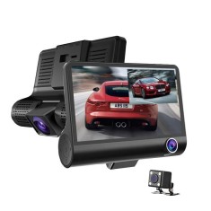 Camera auto DVR T319, Media-Tech, Full HD, 3 camere, Mod nocturn, Senzor G, Negru