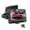 Camera auto DVR T319, Media-Tech, Full HD, 3 camere, Mod nocturn, Senzor G, Negru