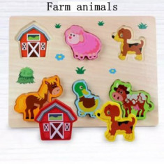 Puzzle lemn 3D Ferma animalelor foto