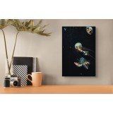 Tablou Canvas, "Dansul grațios al meduzelor marine", Meduze, Atingeri, Bioluminiscență, Abis, Grație, Curent, Ocean, Eteric, Drifting, Misterios, 26 x