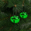Ornament de Crăciun &ndash; clopoței &ndash; metal, 20 mm &ndash; verzi &ndash; 9 piese / pachet
