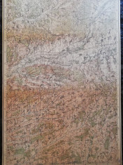 Harta militara detaliata 1917, Bacau, Buhusi si imprejurimi, 70x90 cm,caserata foto