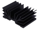 Radiator extrudat SOT32 negru 37.5mm x 54mm 5.5K/W