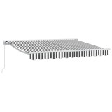 vidaXL Copertină retractabilă manuală Antracit și Alb 3 x 2,5 m 3420218