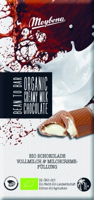 Ciocolata cu lapte si crema de lapte, bio, 100g, Meybona foto