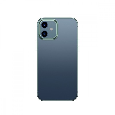 Husa Apple iPhone 12 / 12 Pro, Baseus Shining Case, Transparent / Verde, 6.1 inch foto